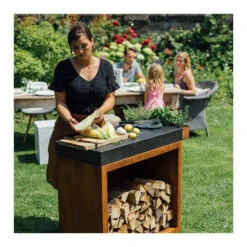 Nouvelles Arrivées -Équipement De Barbecue billot corten 90cm ceramique gris fonce 7112139903077 1