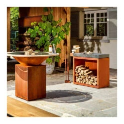 Billot Corten Et Céramique 90 Cm - Ofyr 7 Billot Corten Et Céramique 90 Cm - Ofyr -Équipement De Barbecue billot corten 90cm ceramique gris fonce 7112139903077 2