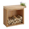 Billot Corten Et Bois De Teck 90 Cm - Ofyr -Équipement De Barbecue ofyr billot range bois 90 cm 7430440799784