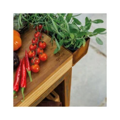 Billot Corten Et Bois De Teck 90 Cm - Ofyr -Équipement De Barbecue ofyr billot range bois 90 cm 7430440799784 3