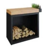 Billot Noir 90 Cm Bois De Teck - OFYR -Équipement De Barbecue ofyr billot range bois noir teck 90 cm 2020000022053