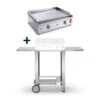 Pack Plancha Gaz Chef 55 Lisse + Chariot - Planet -Équipement De Barbecue pack plancha gaz chef 55 lisse chariot planet 2020000031949