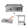 Pack Plancha Gaz Samba + Chariot Compact + Capot - Krampouz -Équipement De Barbecue pack samba gaz 54 chariot capot 2020000033004