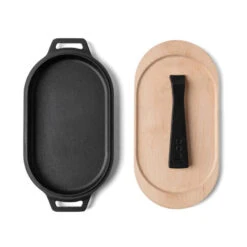 Poêle Ovale Fonte + Manche Amovible + Base En Bois - Ooni -Équipement De Barbecue poele ovale fonte ooni 5060568342023 2