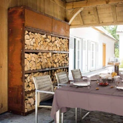 Etagère Range Bois Corten 100 - Ofyr -Équipement De Barbecue range bois corten 100 2020000020134 3